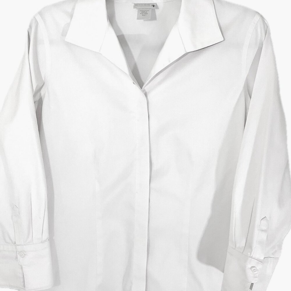 Chicos Button Down White Collared Blouse 3/4 Slee… - image 3